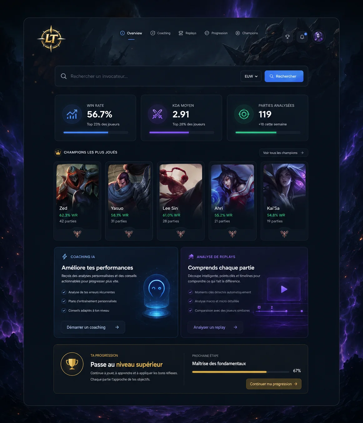 LegendsTracker match analysis screen